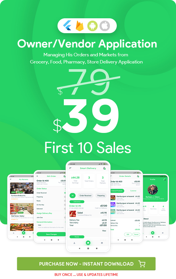 Owner / Vendor for Groceries, Foods, Pharmacies, Stores Flutter App - 2